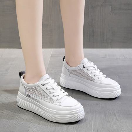 Spring and Summer New Women's Shoes Fashion White Shoes Womens Flat Bottom Thick Bottom Breathable Casual Women's Shoes