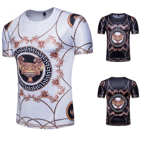 Men's 3D Shirt Court Style Printing Short Sleeve T-Shirt